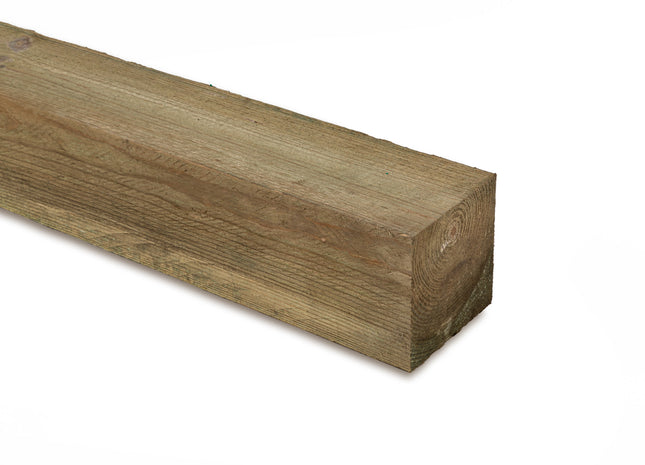 A durable and weather-resistant fence post featuring a sawn finish and treated with green preservative. This post measures 95mm in width, 95mm in depth, and 2700mm in height, offering strength and stability for reliable and visually appealing fencing installations.