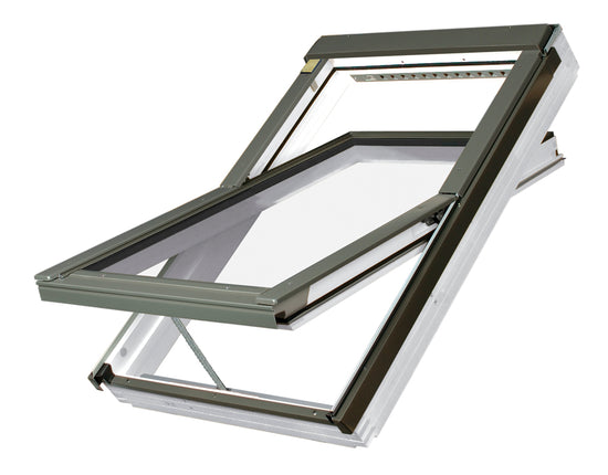 White Acrylic Centre Pivot Roof Window (FTW-V) 114cm x 118cm